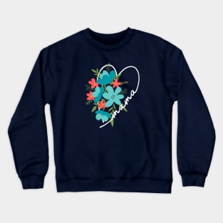 Mama Heart Floral Gift for Mom Crewneck Sweatshirt